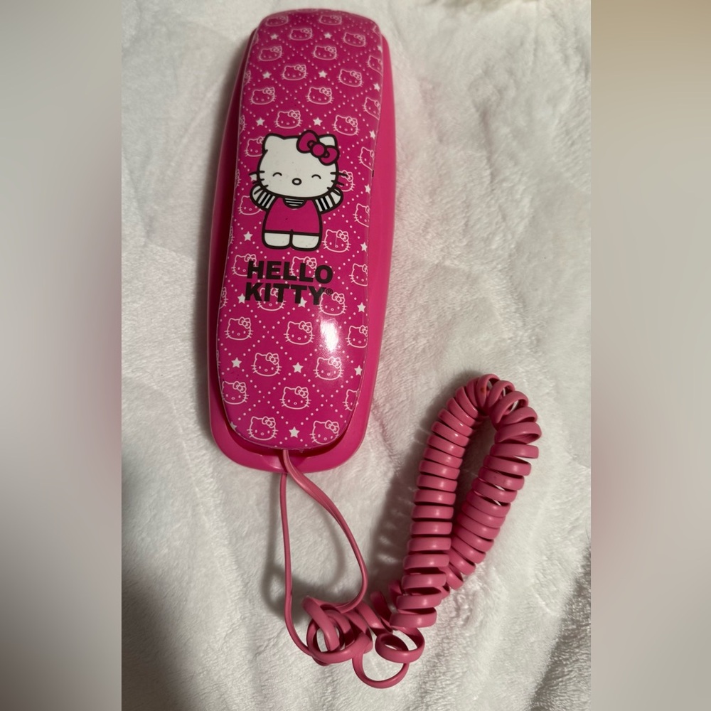 Hello Kitty Pink Retro Phone Tel-Line Mountable Gift Sakar 2009 Sanrio